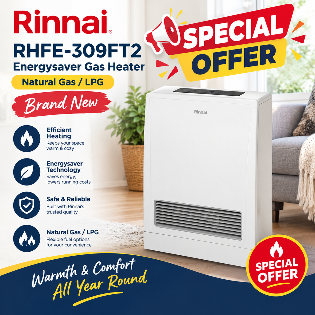 Rinnai RHFE-309FT2 Energysaver Gas Heater – Natural Gas / LPG