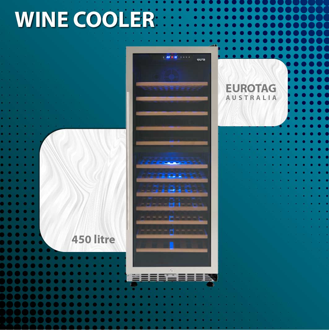 EUROTAG 450 LT Touch Screen LED Low Energy WINE COOLER FRIDGE 70 Ways