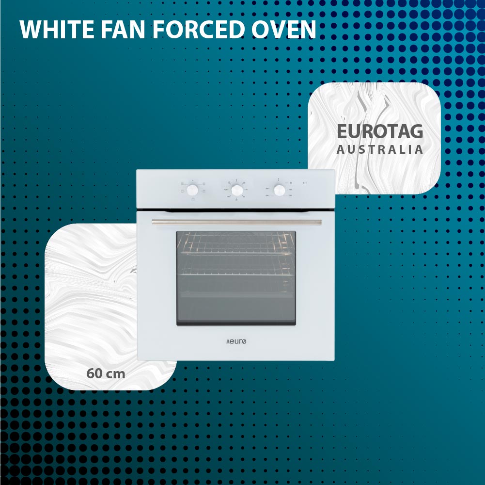 EUROTAG 60cm White Fan Forced Oven- EO604WH 70 Ways