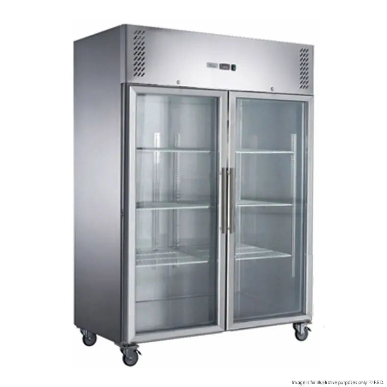 Two Full Glass Door Upright Freezer/ 1300L/Temp. range: -15~-18°C 70 Ways