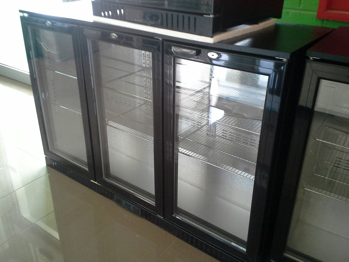 EUROTAG 328LT 3 DOOR UNDER BENCH BACK BAR DISPLAY FRIDGE 70 Ways