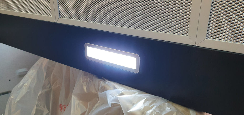 Devanti Range Hood Rangehood 90cm 900mm Kitchen Canopy LED Light Wall Mount Black 70 Ways