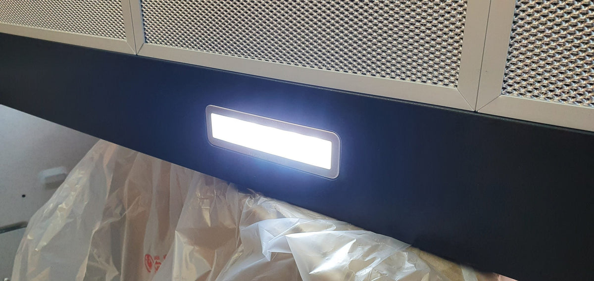 Devanti Range Hood Rangehood 90cm 900mm Kitchen Canopy LED Light Wall Mount Black 70 Ways