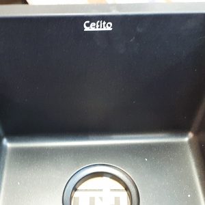 Cefito Stone Kitchen Sink 790X460MM Granite Under/Topmount Basin Double Bowl Black 70 Ways
