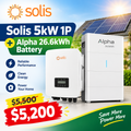 Solis 5kW Single Phase Inverter + Alpha 26.6kWh Battery | Solar Energy Storage System
