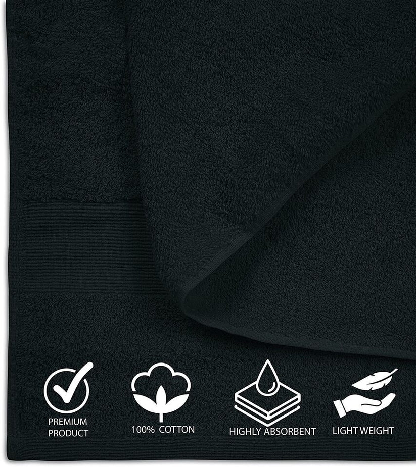2xBlack Extra Large Jumbo Bath Sheets 100% Cotton 600GSM Towels set 90 x 180 cm 70 Ways