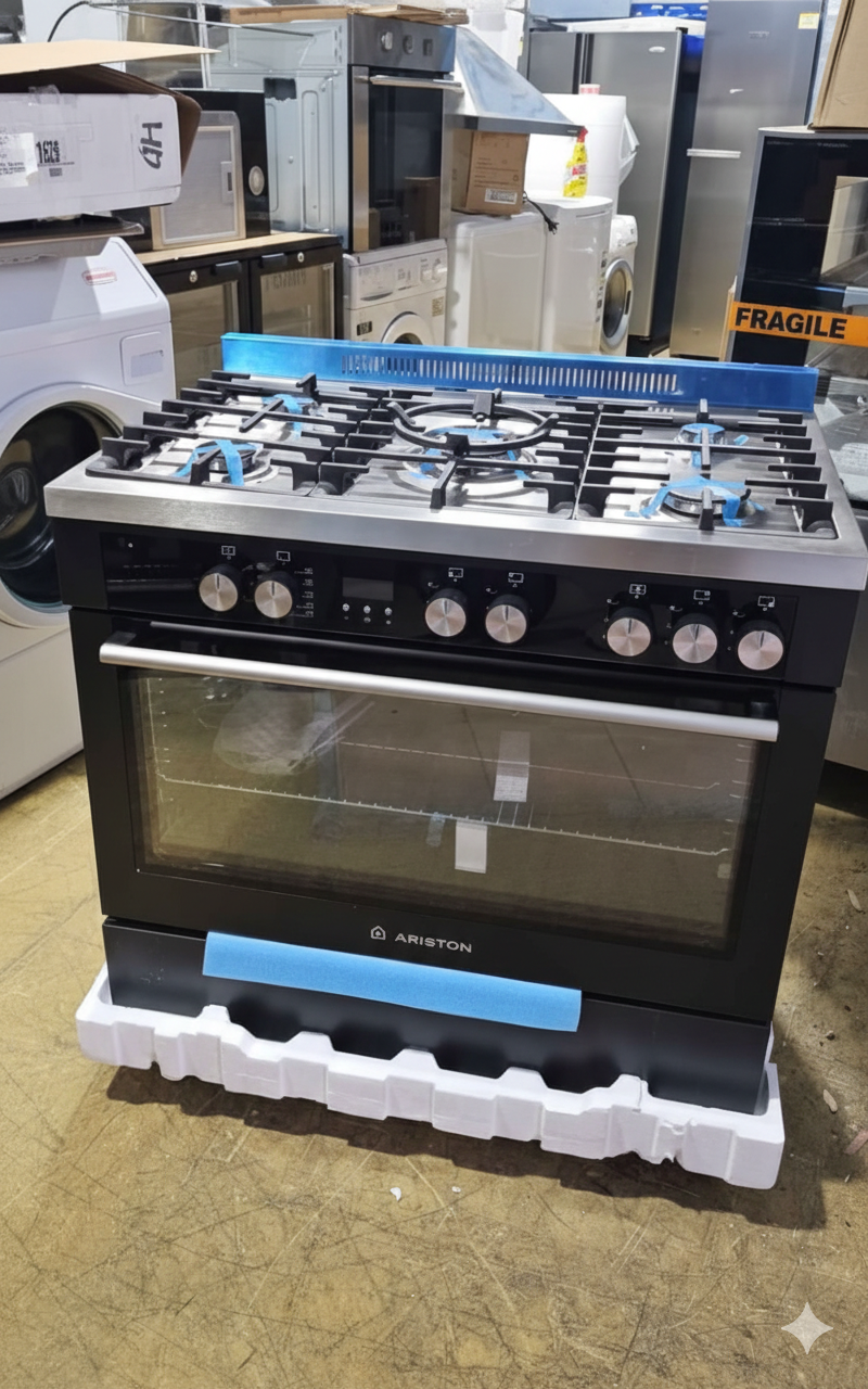 90 cm Black stove Ariston 70 Ways