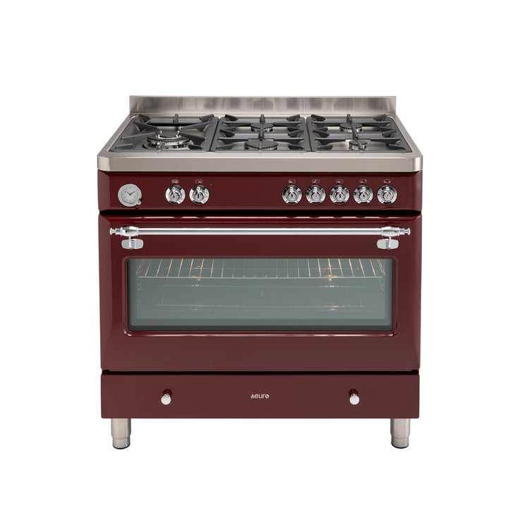 EuroTag 90cm Dual Fuel Royal Chiantishire Burgundy – ECSH900BG 70 Ways