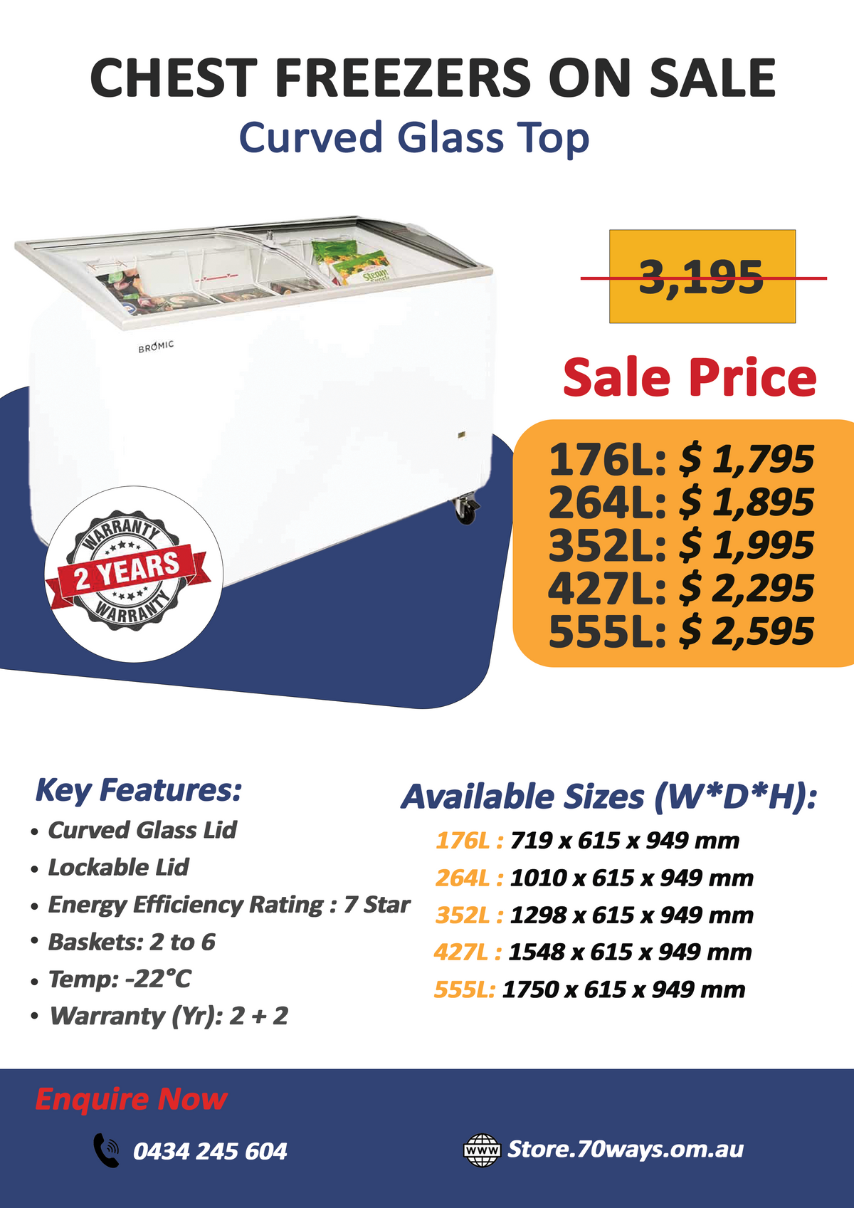 Chest Freezers On Sale - Curved Glass Top 70 Ways