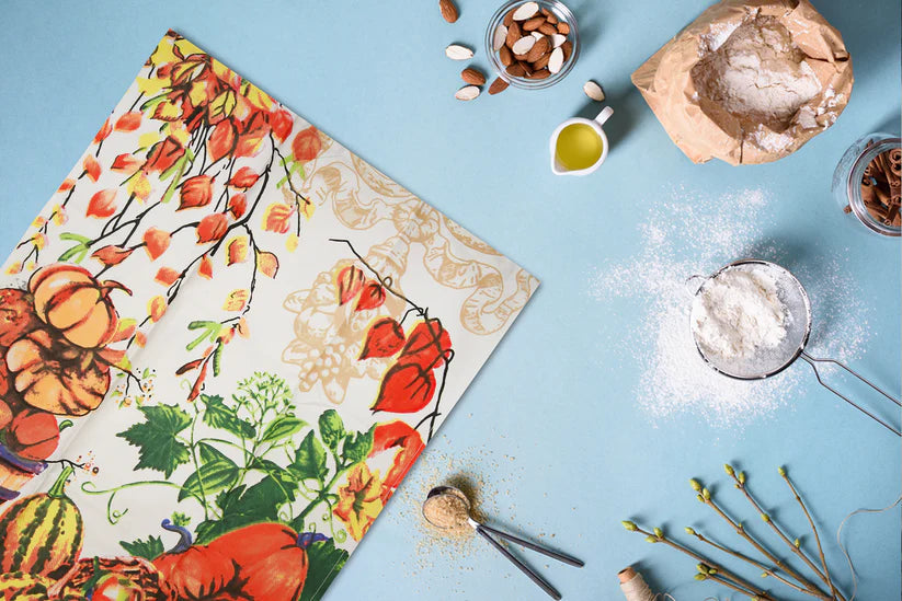 Printed Kitchen Tea Towels Set – Peacock, Fruits, and Butterfly Designs, 100% Cotton, Stylish, Chemical Free, & Machine Washable 70 Ways