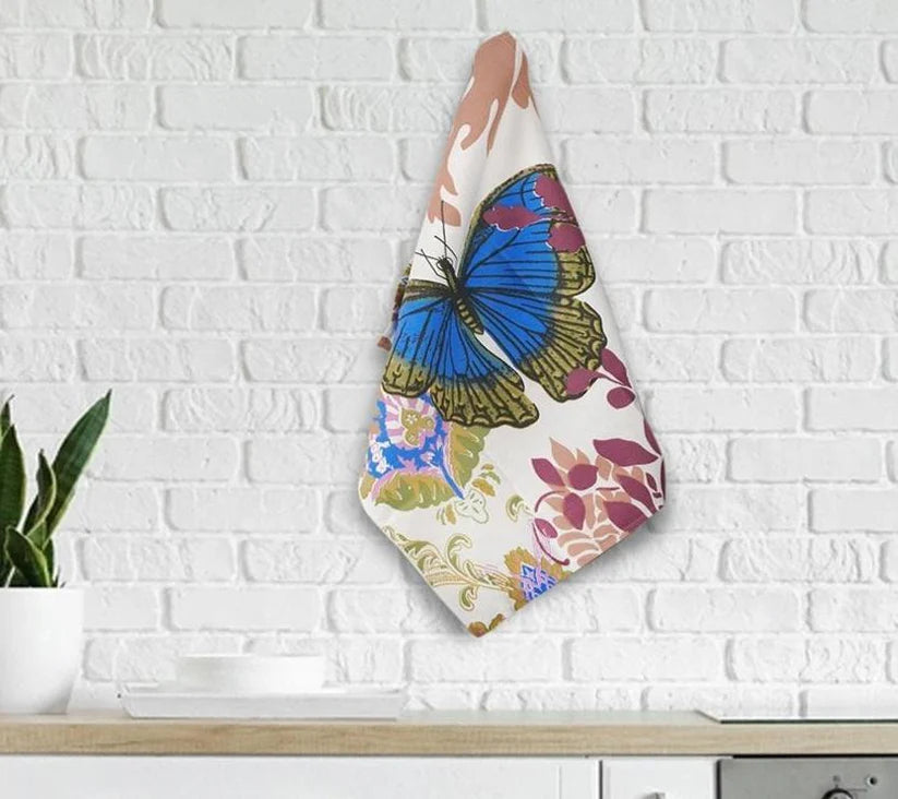 Butterfly Kitchen Towels 50x70cm – 100% Cotton, Stylish Printed Designs, Pre-Shrunk & Machine Washable 70 Ways