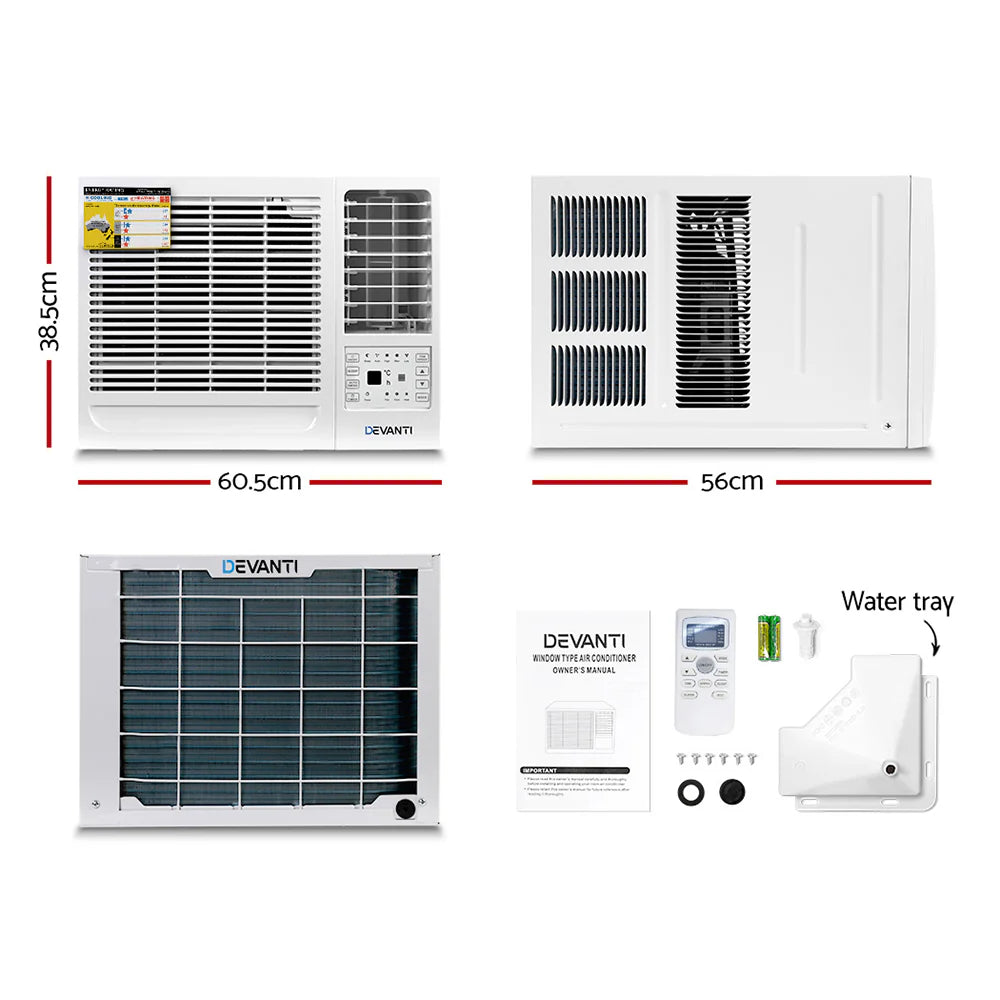 Devanti Window Air Conditioner Portable 2.7kW Wall Cooler Fan Cooling Only 70 Ways