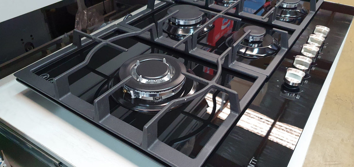 Devanti Gas Cooktop 90cm 5 Burner Black 70 Ways