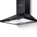 Devanti Pyramid Range Hood Rangehood 600mm 60cm Kitchen Canopy Black 70 Ways
