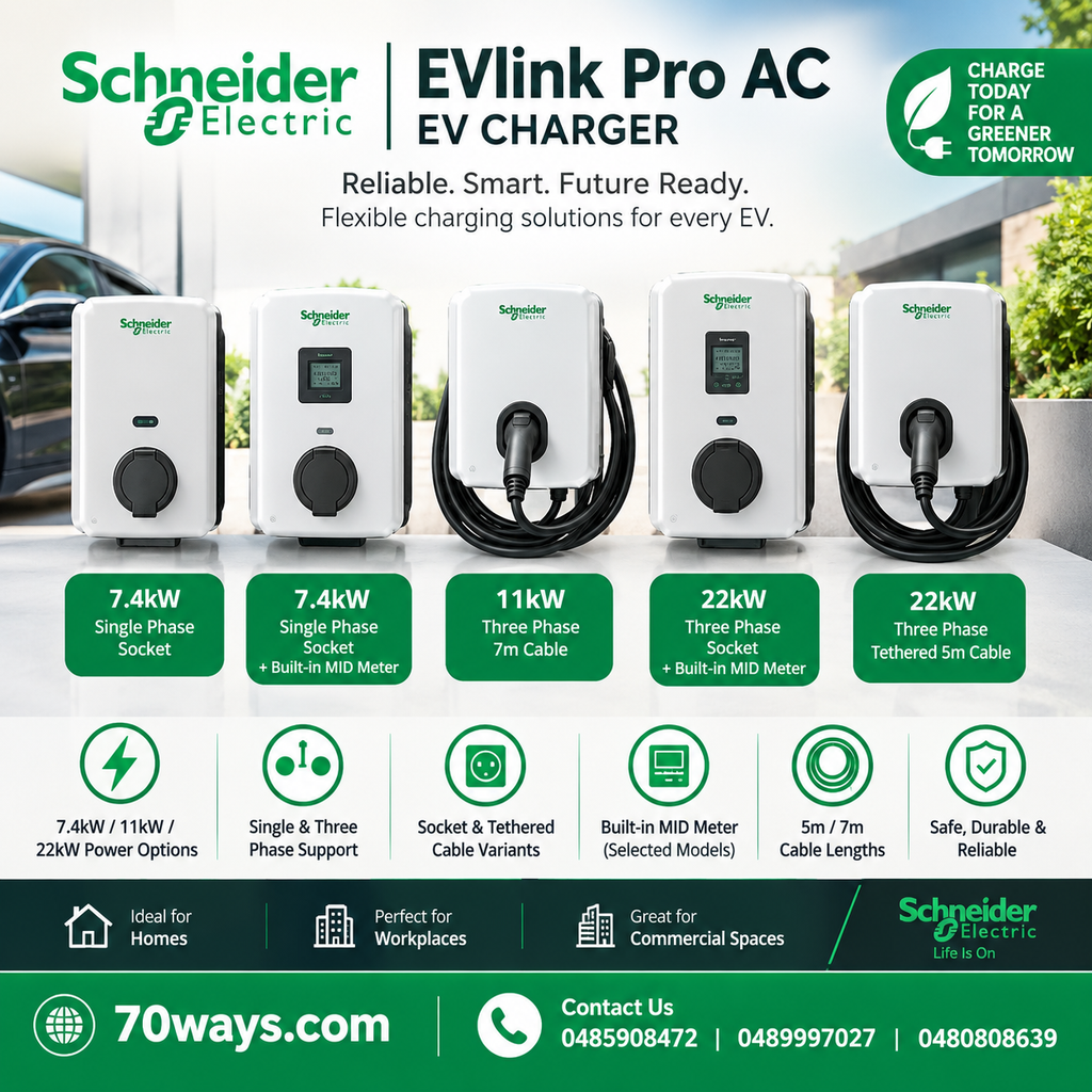 Schneider EVlink Pro EV Charger | 7.4kW, 11kW & 22kW