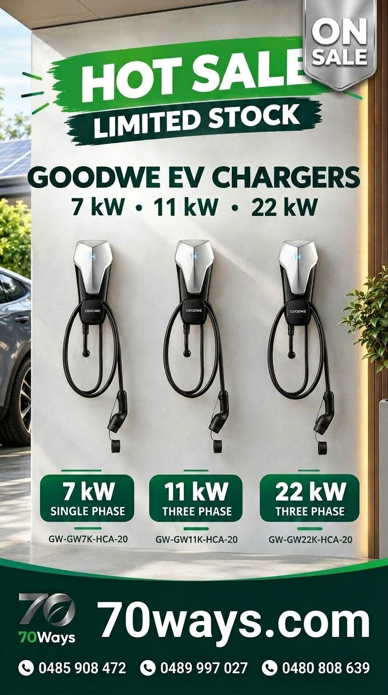 GoodWe ev Chargers | 2nd Gen | 7.3 kW/ 11 kW/ 22 kW | 1 Phase & 3 Phase
