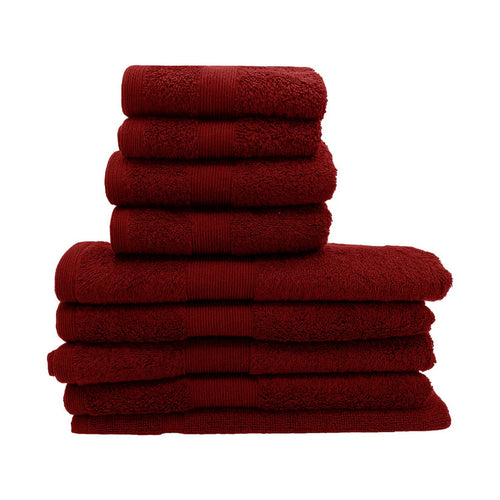 7PCS 100% Luxury Cotton Towel Set (Burgundy) 70 Ways