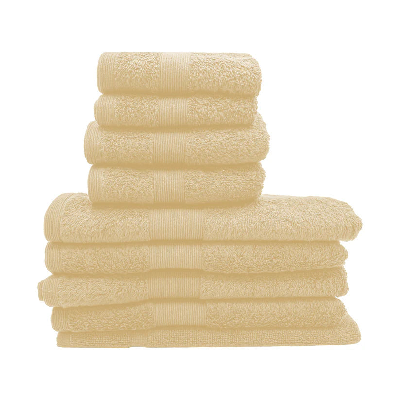 7PCS 100% Luxury Hotel Quality Cotton Towel Set (Cream) 70 Ways