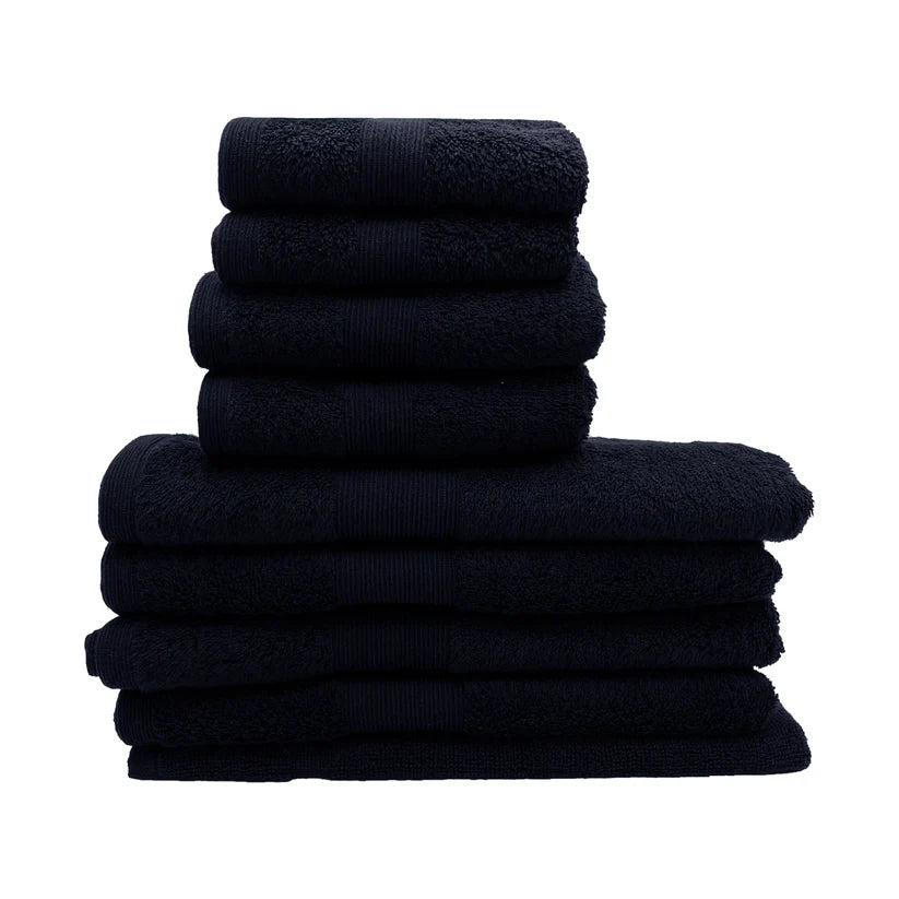 7PCS 100% Luxury Best Cotton Towel Set (Navy) 70 Ways