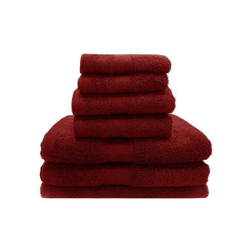 7PCS 100% Luxury Cotton Towel Set (Burgundy) 70 Ways