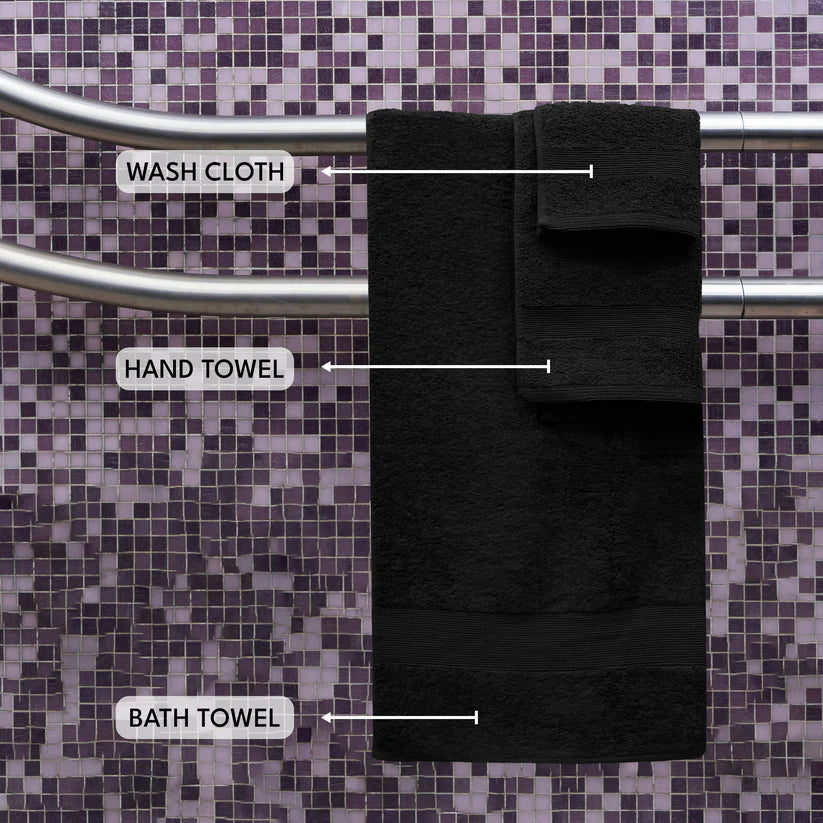 7PCS 100% Luxury Hotel Quality Cotton Towel Set (Grey) 70 Ways