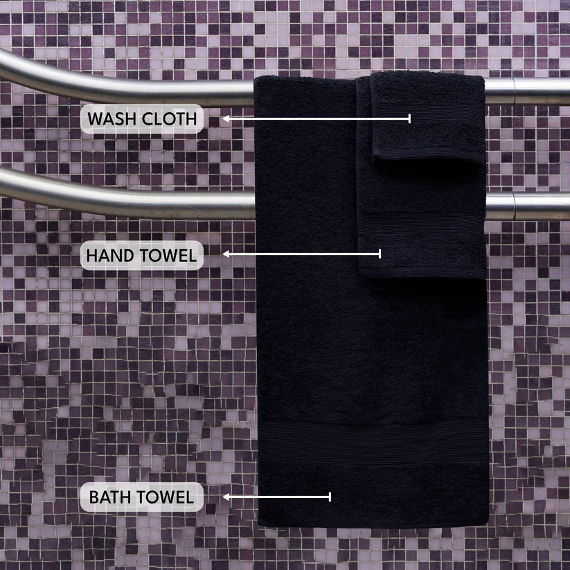7PCS 100% Luxury Best Cotton Towel Set (Navy) 70 Ways