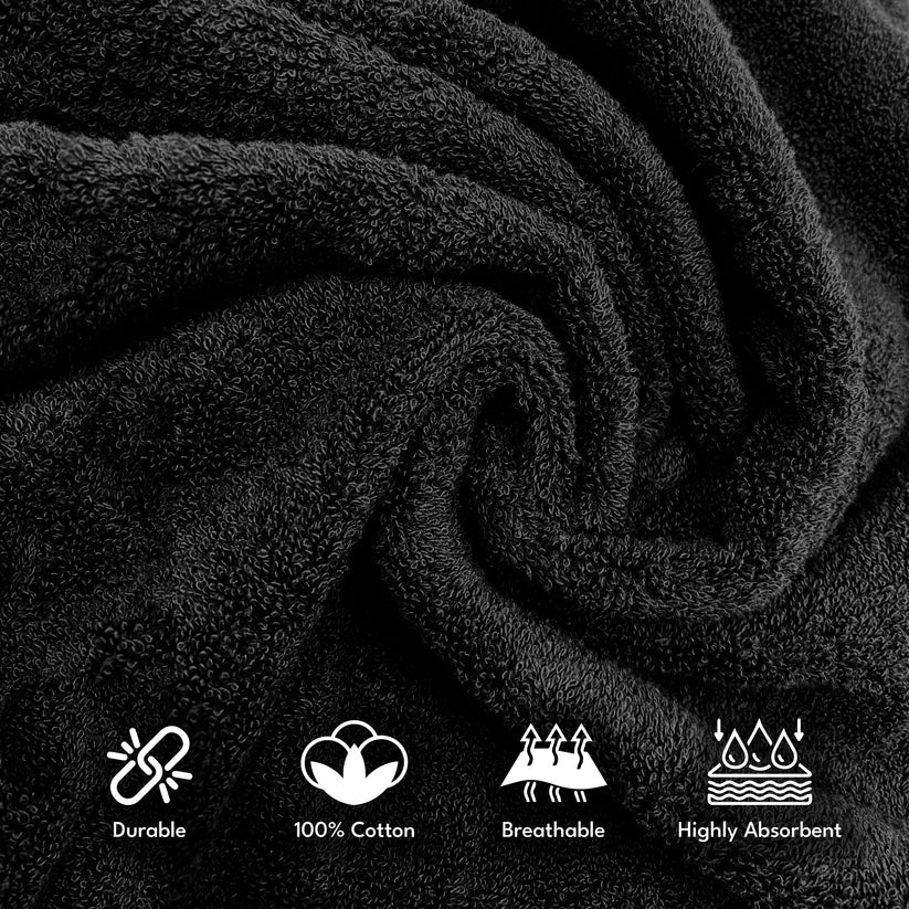 7PCS 100% Luxury Hotel Quality Cotton Towel Set (Grey) 70 Ways