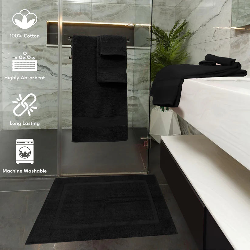 7PCS 100% Luxury Hotel Quality Cotton Towel Set (Grey) 70 Ways