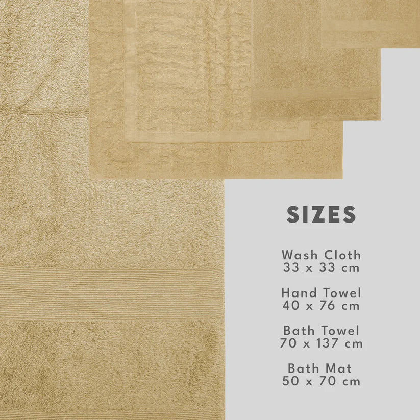 7PCS 100% Luxury Hotel Quality Cotton Towel Set (Cream) 70 Ways