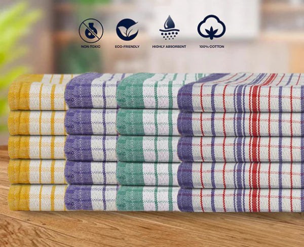 Luxury Jumbo Tea Towels | Commercial Grade 100% Cotton, Heavy Duty for Kitchen, 50x70cm 70 Ways