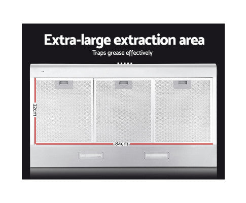 DEVANTI Fixed Range Hood Rangehood Stainless Steel Kitchen Canopy 60cm 600mm 70 Ways