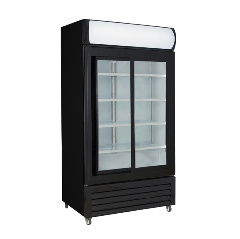 Thermaster: Two Sliding Glass Door Colourbond Upright Fridge Black/ Temp. Range: 2°C to 8°C 70 Ways