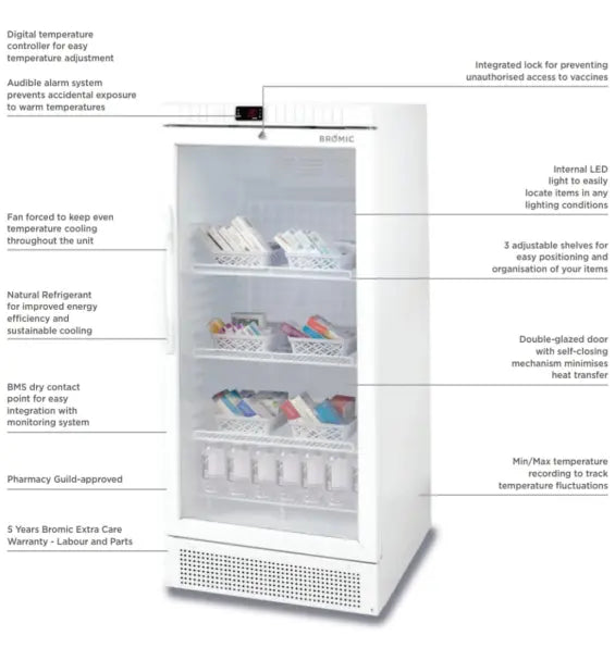 MediFridge Vaccine Fridge (215L) 70 Ways