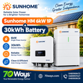 Sunhome HM6 6kW Single Phase Inverter + 30kWh Battery Storage System