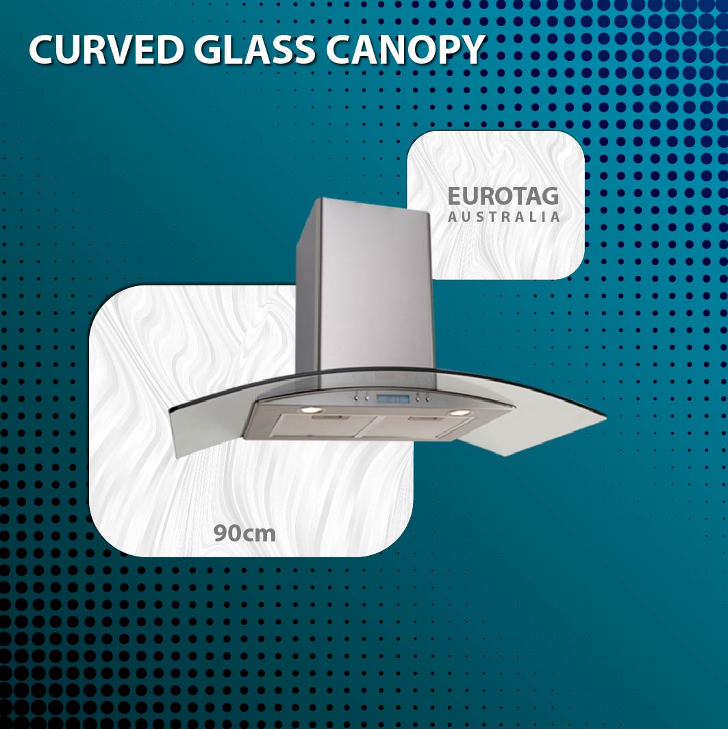 EUROTAG 90cm Curved Glass Canopy Rangehood-ORC97G 70 Ways