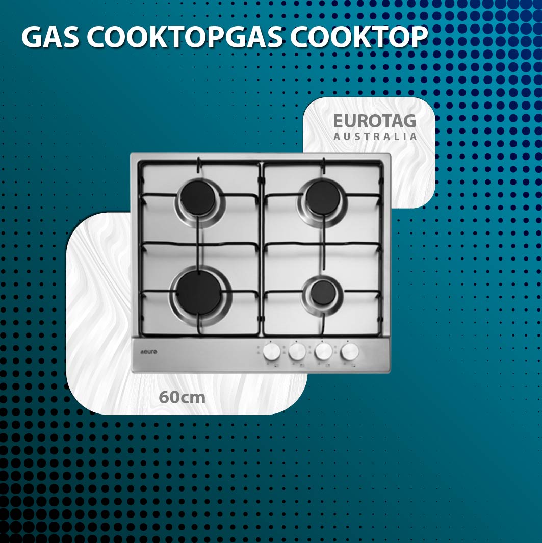 EUROTAG 60cm 4 burner gas cooktop 70 Ways