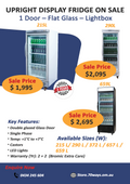 Upright Display Fridge on Sale - 1 Door – Flat Glass – Lightbox 70 Ways