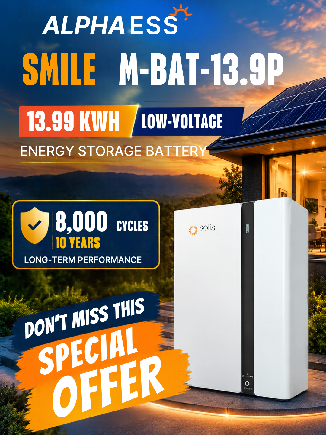 Alpha Ess Smile BAT-13.9P 13.99kWh | Low-Voltage Energy Storage Battery