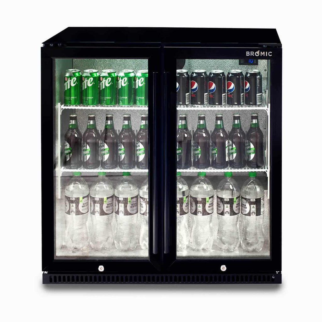 Back Bar Fridge – 190L – 2 Doors – Hinged 70 Ways