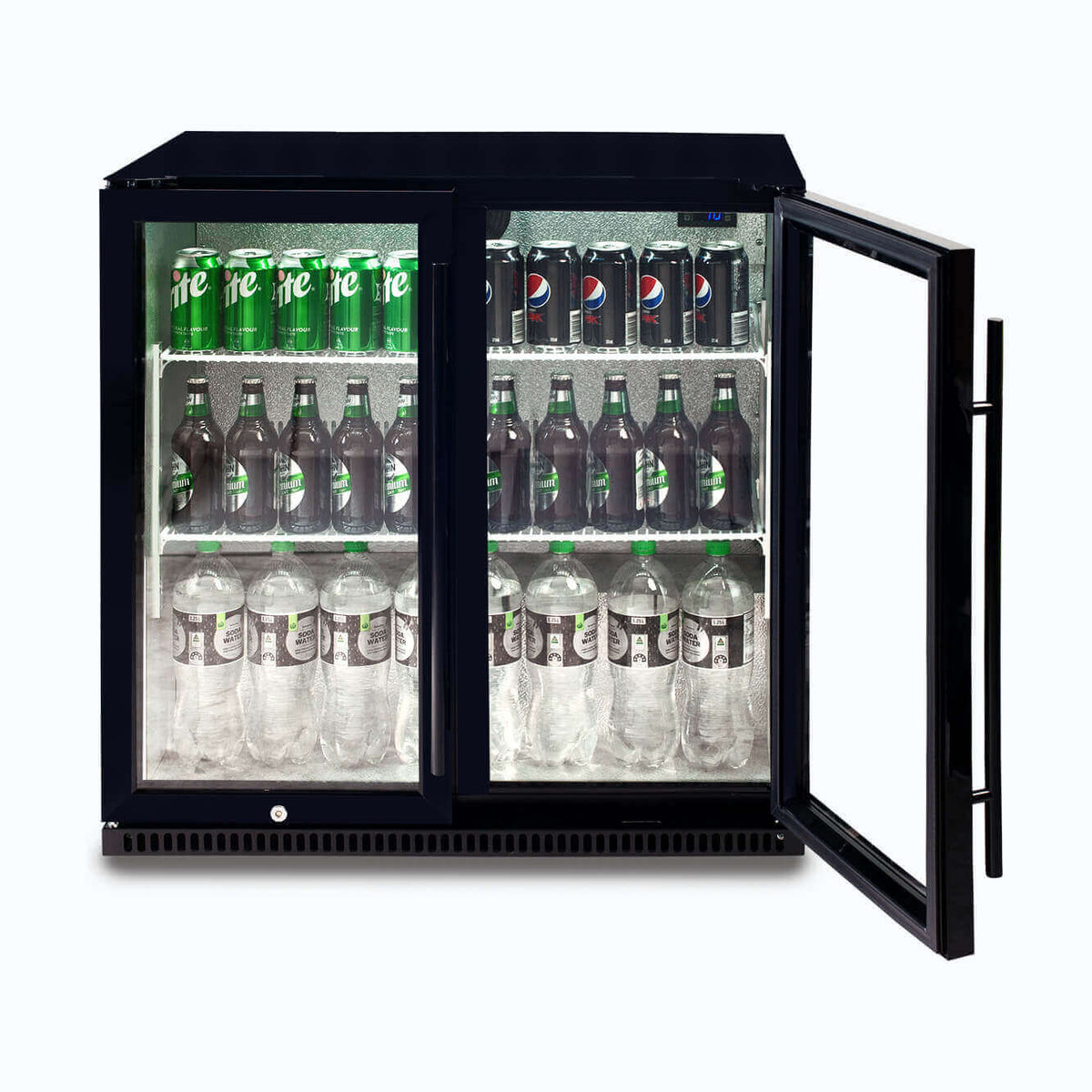 Back Bar Fridge – 190L – 2 Doors – Hinged 70 Ways