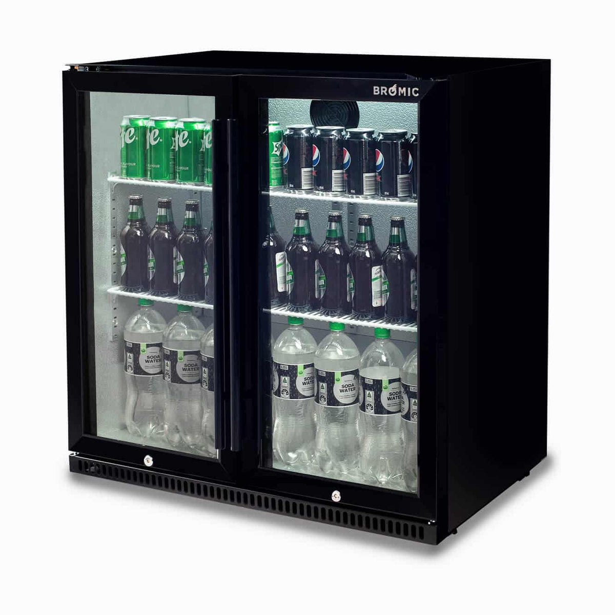 Back Bar Fridge – 190L – 2 Doors – Hinged 70 Ways