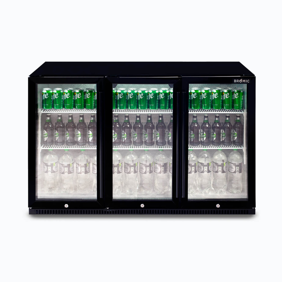 Back Bar Fridge – 307L – 3 Doors – Hinged 70 Ways
