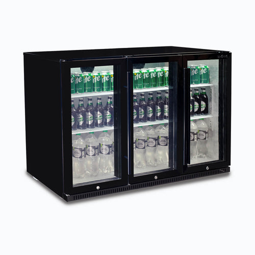 Back Bar Fridge – 307L – 3 Doors – Hinged 70 Ways