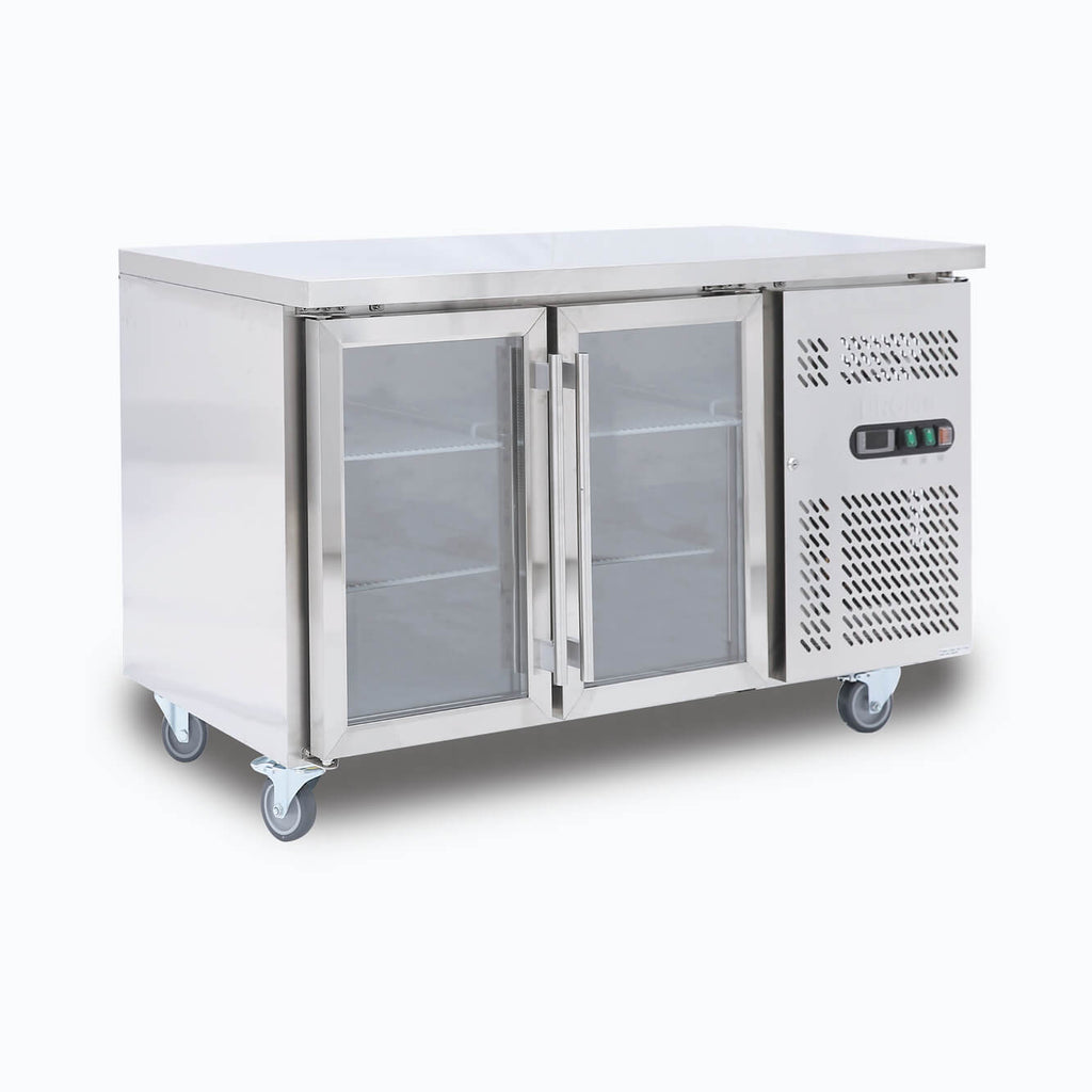 Under Bench Display Fridge – 282L – 2 Doors – Glass 70 Ways