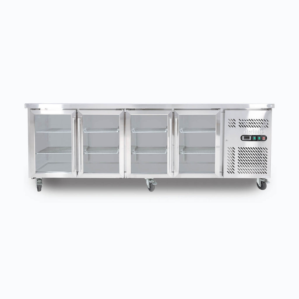 Under Bench Display Fridge – 553L – 4 Doors – Glass 70 Ways