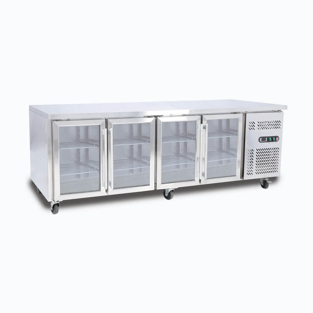 Under Bench Display Fridge – 553L – 4 Doors – Glass 70 Ways