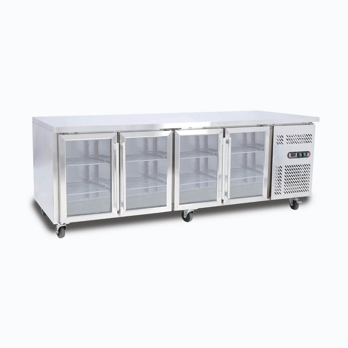 Under Bench Display Fridge – 553L – 4 Doors – Glass 70 Ways