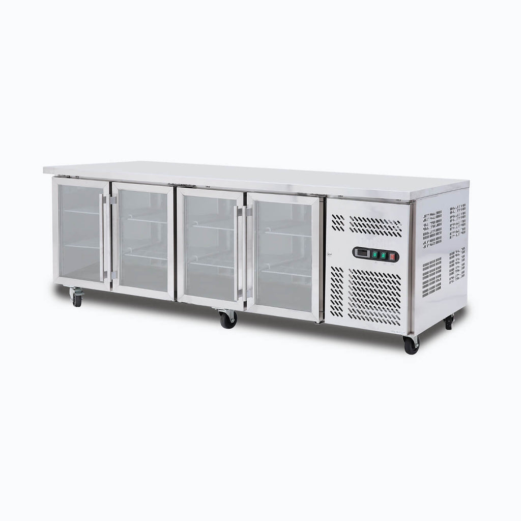 Under Bench Display Fridge – 553L – 4 Doors – Glass 70 Ways