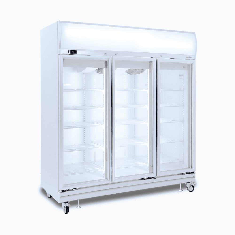 Upright Display Fridge – 1507L – 3 Doors – Flat Glass – Lightbox 70 Ways