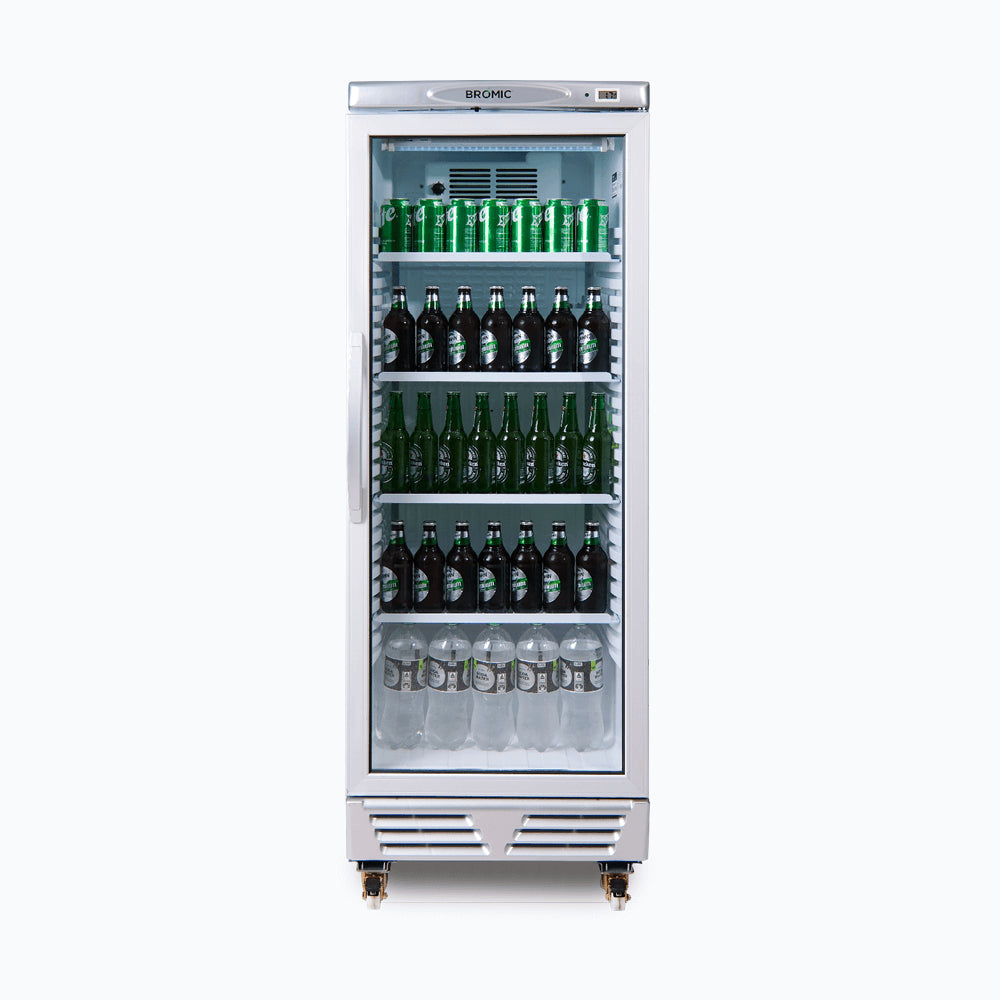 Upright Display Fridge – 290L – 1 Door – Flat Glass 70 Ways
